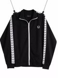 Fred Perry Laurel Wreath Taped Track Jacket Black